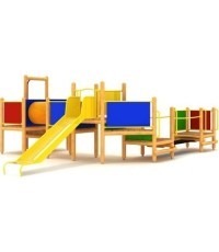 Medinė vaikų žaidimų aikštelė modelis 0401D