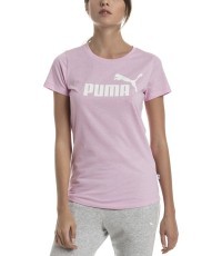 Puma Women's Tee Ess+ Logo Heather Pink 852127 21