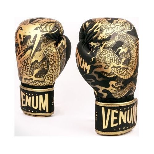 Боксерские перчатки Venum Dragon's Flight - черный/бронза