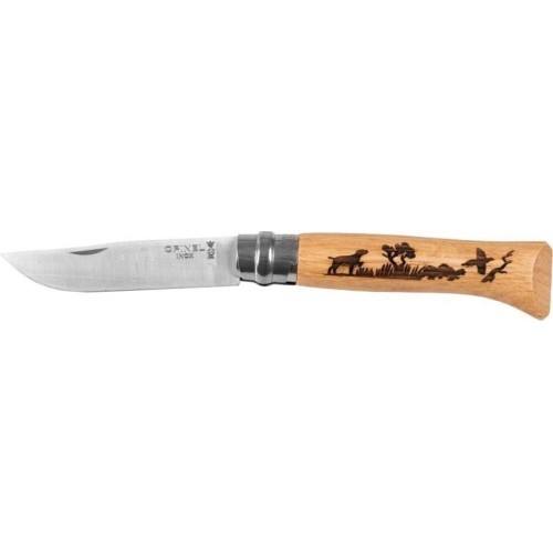 Opinel knife 8 inox oak Animal series - dog