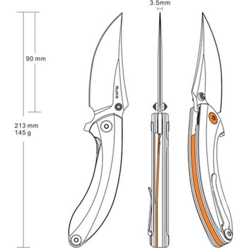Sudedamas peilis Ruike P155-B, juodas