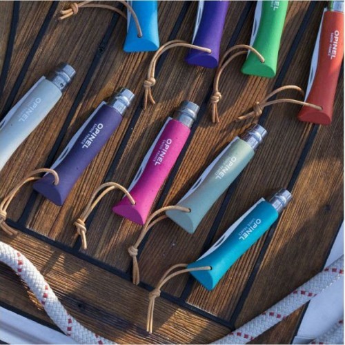 Opinel Colorama 06 inox pilkas sulankstomas peilis su virvute