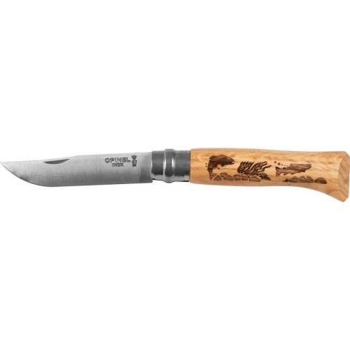 Opinel knife 8 inox oak Animal series - fish
