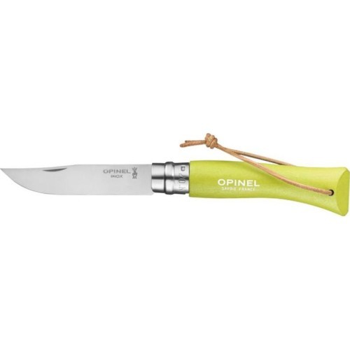 Нож Opinel Colorama 07 inox с темляком, светло-зелёный