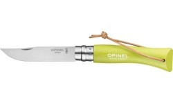 Opinel Colorama 07 inox peilis su virvute, šviesiai žalias