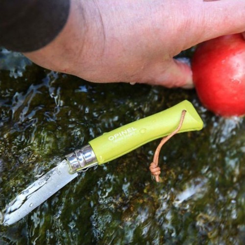 Opinel Colorama 07 inox peilis su virvute, šviesiai žalias