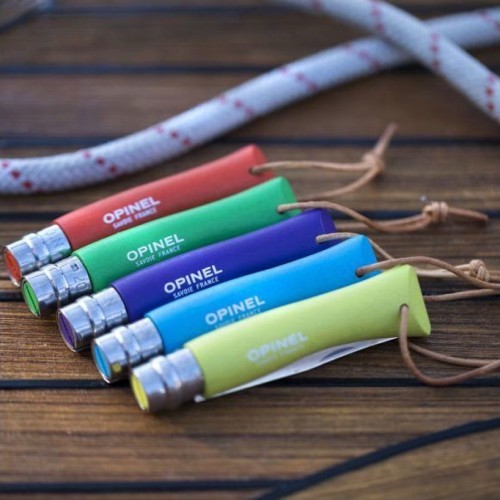 Нож Opinel Colorama 07 inox с темляком, светло-зелёный