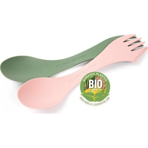 Набор столовых приборов Light My Fire Spork Essential O Bio, зелёно-розовый