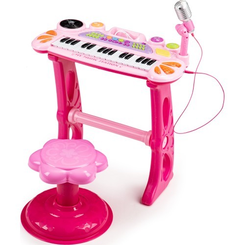 Keyboard piano with microphone EcoToys, pink