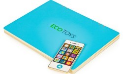Edukacinis magnetinis nešiojamas kompiuteris su raidėmis ir skaičiais Eco Toys, mėlynas