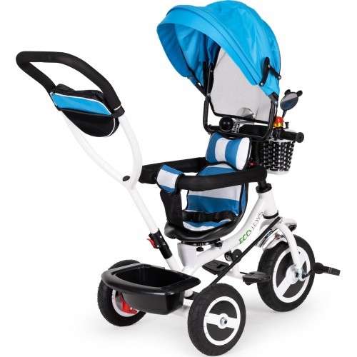Triratukas su 360° pasukama sėdyne ir sudedamu stogeliu Ecotoys, pilkas
