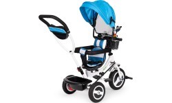 Triratukas su 360° pasukama sėdyne ir sudedamu stogeliu Ecotoys, pilkas