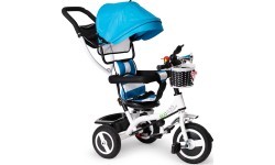 Triratukas su 360° pasukama sėdyne ir sudedamu stogeliu Ecotoys, pilkas