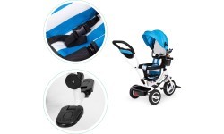 360 ° rotary tricycle with folding roof Ecotoys Grey