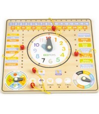 Wooden Board With Clock Calendar Eco Toys