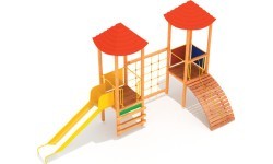 Medinė vaikų žaidimų aikštelė, modelis 04-A