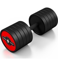 Обрезиненная гантель Marbo Sport, красная, 42,5 кг