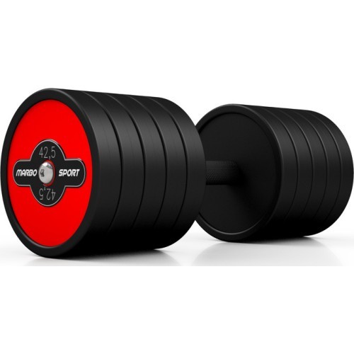 Rubber Coated Dumbbell Marbo Sport, Red, 42,5 kg