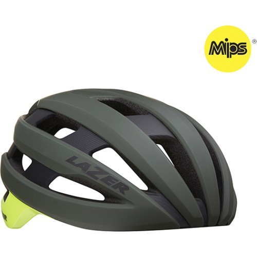 Велосипедный шлем Lazer Sphere Mips, размер M, темно-зеленый/желтый