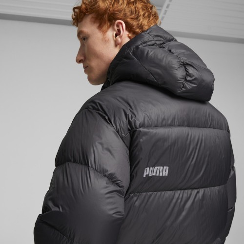 Puma Lightweight Hooded Down Jacket for Men Black 675377 01