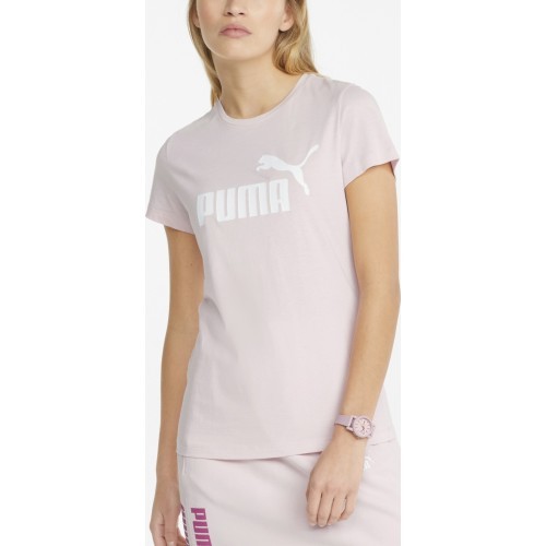Женская футболка Puma Ess Logo Tee розовая 586775 82