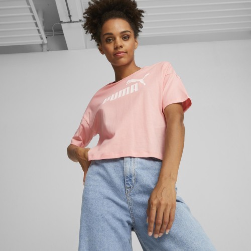 Puma Palaidinė Moterims Ess Cropped Logo Pink 586866 67