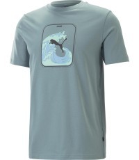 Мужская хлопковая футболка Puma Graphics Wave Tee Green 674483 84