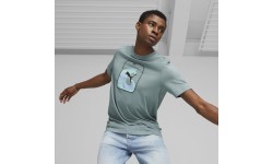 Мужская хлопковая футболка Puma Graphics Wave Tee Green 674483 84