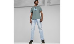 Мужская хлопковая футболка Puma Graphics Wave Tee Green 674483 84