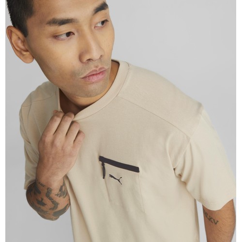 Puma Open Road Tee Men's Cotton T-Shirt Granola Creamy 673401 88