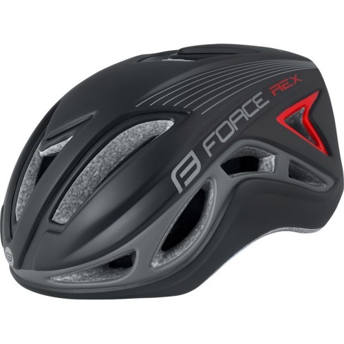 Велосипедный шлем Force Rex, 56-58cmm S-M, черный/серый