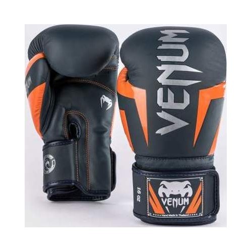 Venum Elite Boxing Gloves - Navy/Silver/Orange