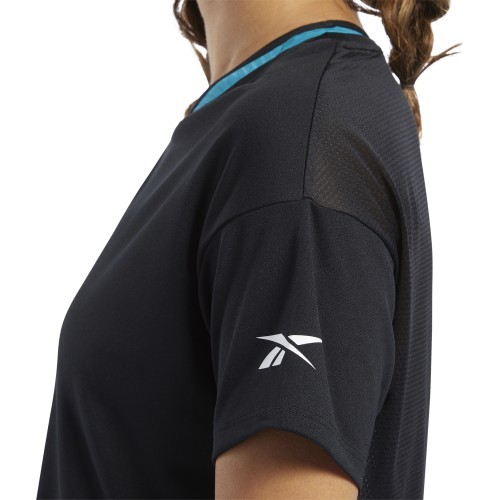 Женская футболка Reebok Wor Comm Poly Tee чёрная FQ0401