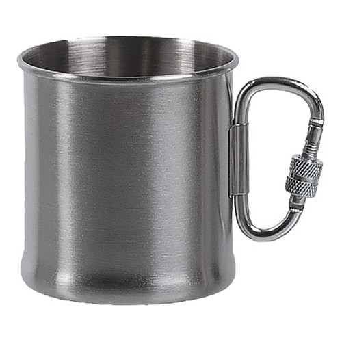 Nerūdijančio plieno puodelis su karabinu, 250 ml