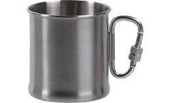 Nerūdijančio plieno puodelis su karabinu, 250 ml