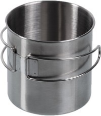 Nerūdijančio plieno puodelis 800 ml (vielinė rankena)