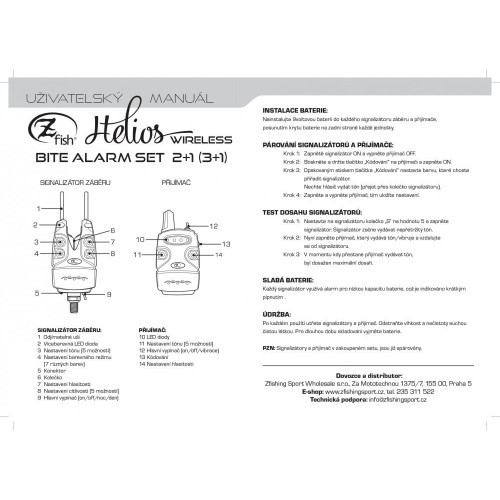 Kibimo signalizatorių rinkinys Zfish Helios Bite 2+1 2158
