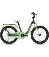 S'COOL niXe 18" 1-speed coaster-brake aluminium bike, dark grey-pastel green