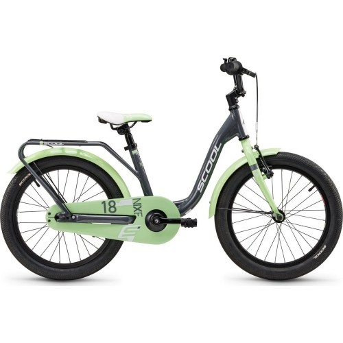 Велосипед S'COOL niXe 18" 1-скоростной coaster-brake алюминиевый, тёмно-серый-пастельно-зелёный