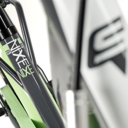 S'COOL niXe 18" 1-speed coaster-brake aluminium bike, dark grey-pastel green