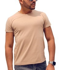 J.Style Men's T-Shirt Beige 8S2005-91