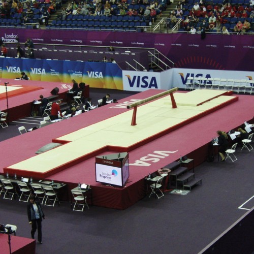 Nusileidimo čiužinių komplektas varžybų gimnastikos rąstui – 52 m²