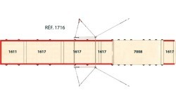 Nusileidimo čiužinių komplektas varžyboms su asimetriniais lygiagrečiaisiais – su viršutiniu čiužiniu – 28 m² – FIG sertifikuota