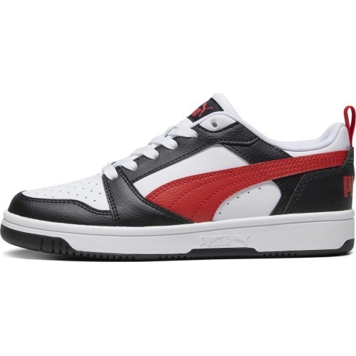 Puma Rebound V6 Lo Jr Junior Shoes Black White Red 393833 04