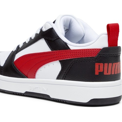 Puma Rebound V6 Lo Jr Junior Shoes Black White Red 393833 04