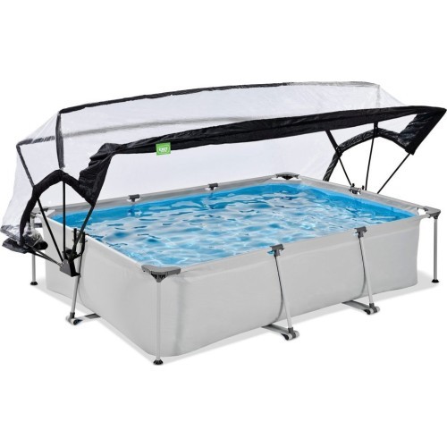 EXIT Soft Grey pool 300x200x65cm with filter pump and dome - grey
