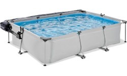 EXIT Soft Grey pool 300x200x65cm with filter pump and dome - grey