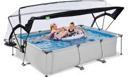 EXIT Soft Grey pool 300x200x65cm with filter pump and dome - grey