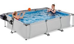 EXIT Soft Grey pool 300x200x65cm with filter pump and dome - grey