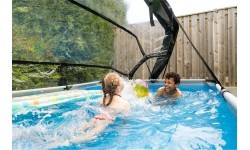 EXIT Soft Grey pool 300x200x65cm with filter pump and dome - grey